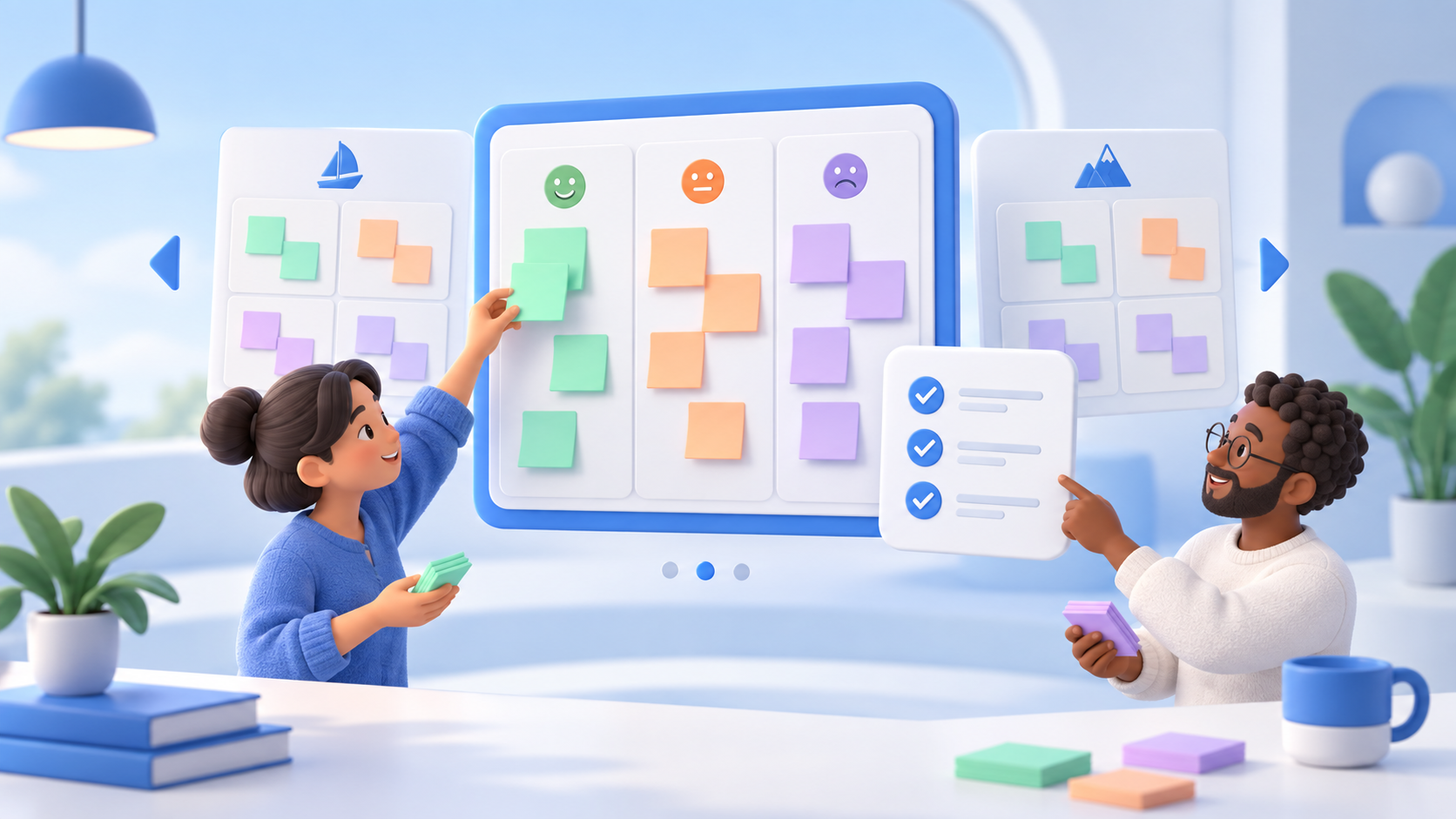 Retrospective templates and a team action checklist in Agilo